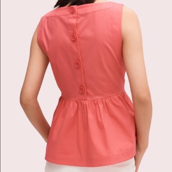 NWT Kate Spade Shore Thing Peplum Top, coral, 6 - Picture 2 of 5